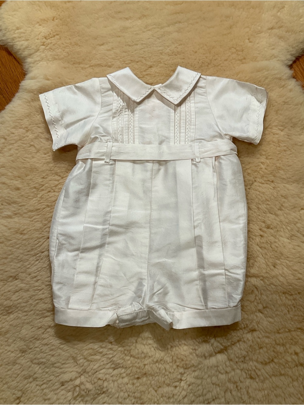 Anavini white silk romper